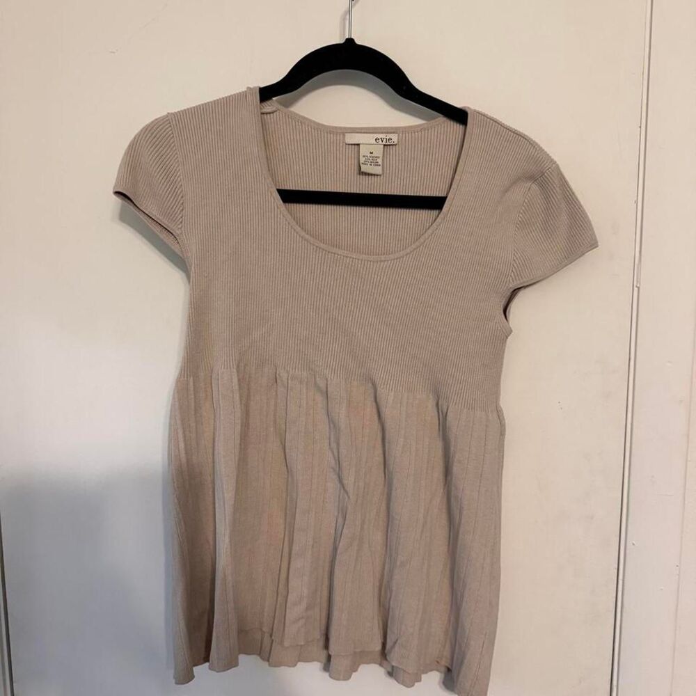 Unbranded Women's Tan and Cream Blouse